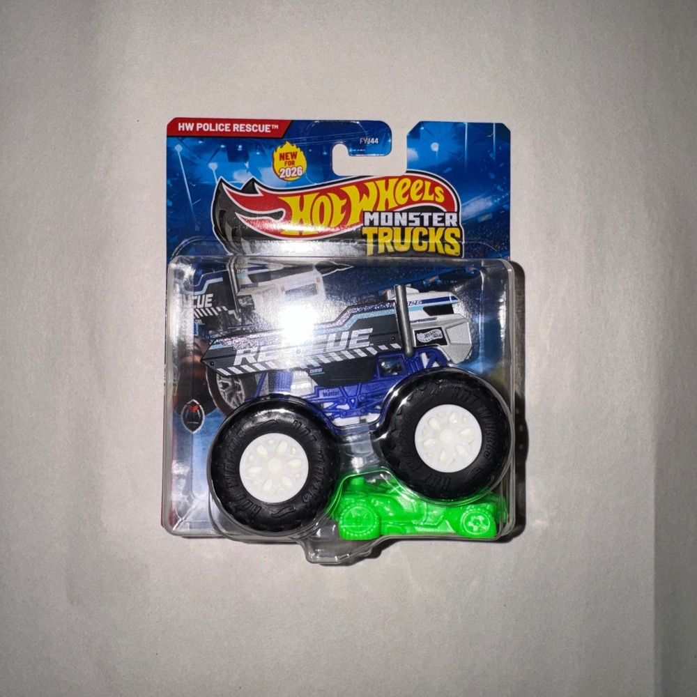 Hot Wheels Monster‎ Trucks HW Police Rescue Hauler 1:64 Die-Cast 2025 FYJ44 New